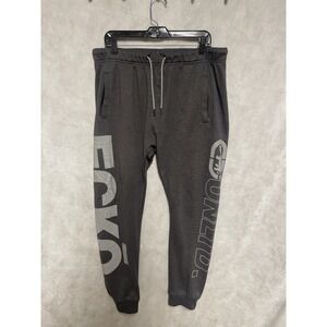 Ecko Pants Men XL Gray Sweat Joggers Spell Out Fleece Logo Tapered Leg Rhino Y2K